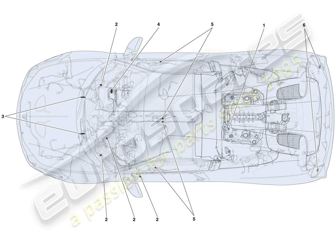 ferrari 458 speciale aperta (usa) various fastenings for the electrical system part diagram