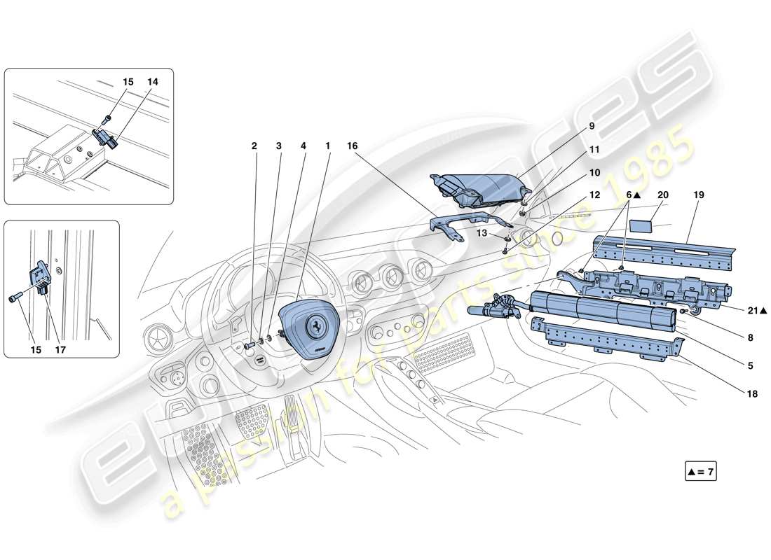 ferrari f12 berlinetta (europe) airbags part diagram