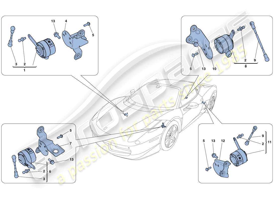 ferrari 458 italia (europe) electronic management (suspension) part diagram