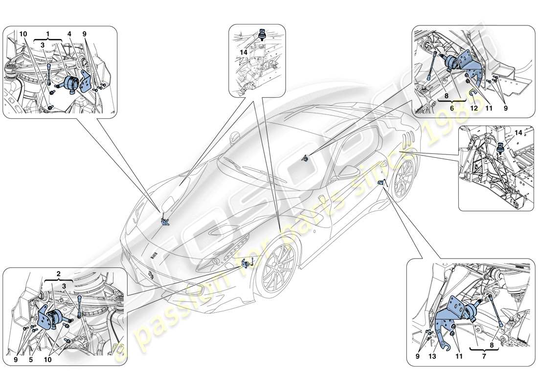 ferrari f12 tdf (europe) electronic management (suspension) part diagram