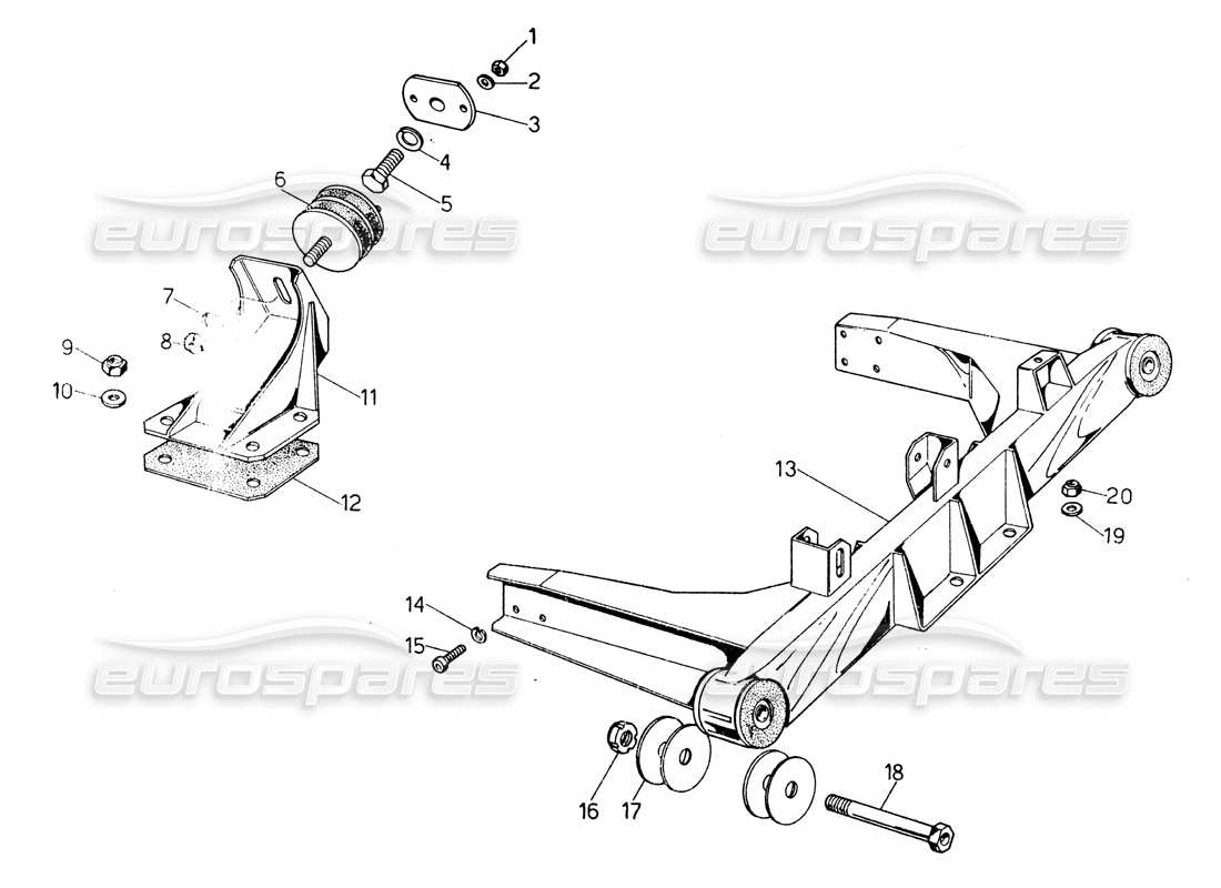 lamborghini countach lp400 engine sub frame part diagram