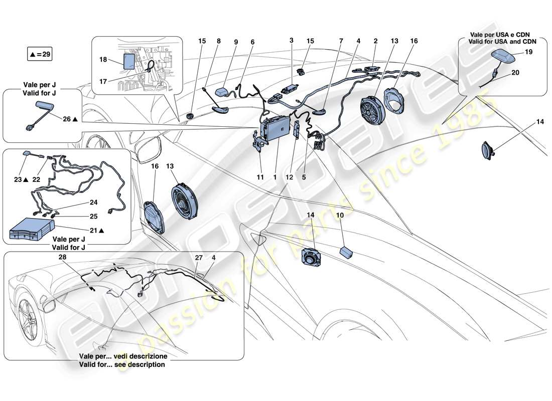 ferrari 458 speciale (europe) hi-fi system part diagram