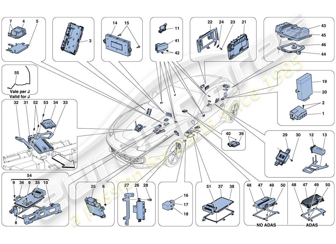 ferrari gtc4 lusso t (rhd) vehicle ecus part diagram