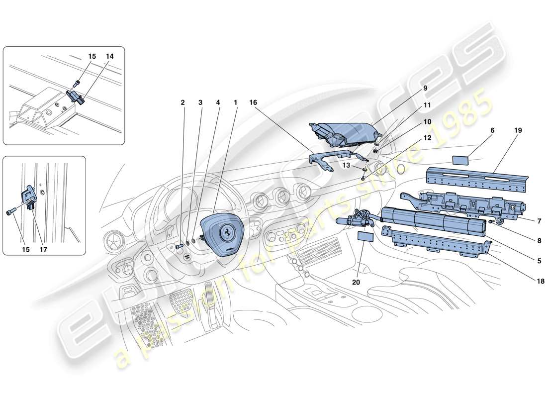 ferrari f12 tdf (rhd) airbags part diagram