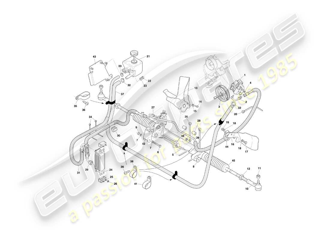 aston martin db7 vantage (2004) power steering part diagram