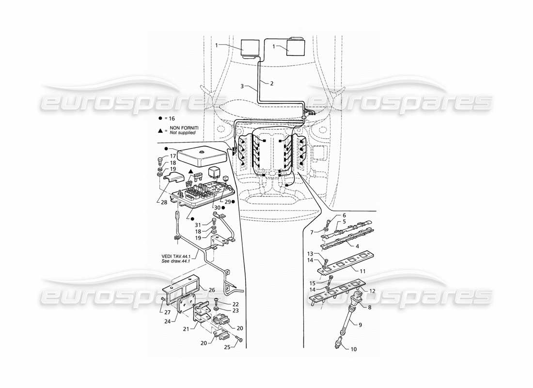 maserati qtp v8 (1998) ignition system (rhd) part diagram