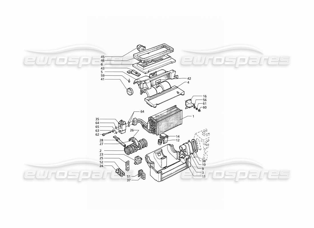 maserati qtp v8 (1998) automatic air conditioner assy (rhd) part diagram