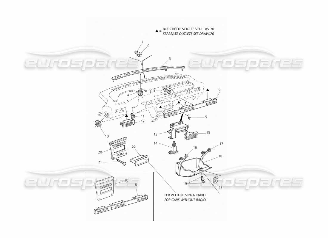 maserati qtp v8 evoluzione dashboard: components part diagram