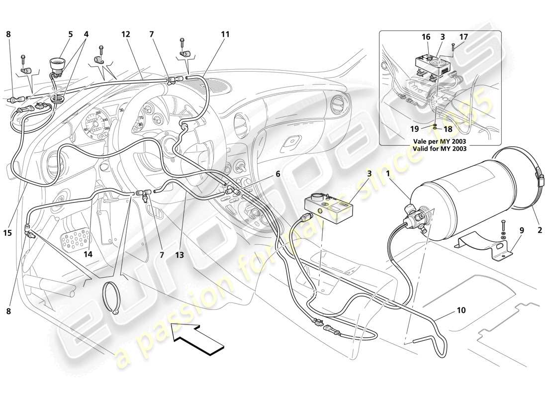 maserati trofeo fire-proof system part diagram