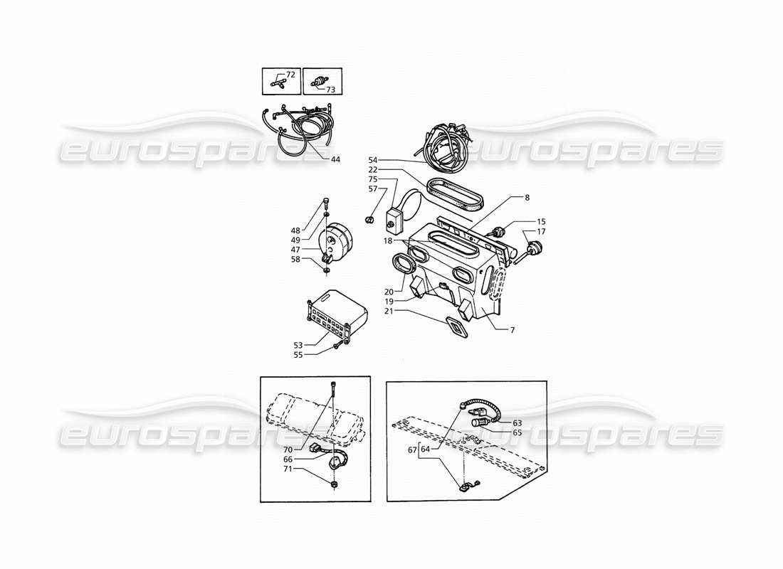 maserati qtp. 3.2 v8 (1999) automatic air conditioner assy (lh drive) part diagram