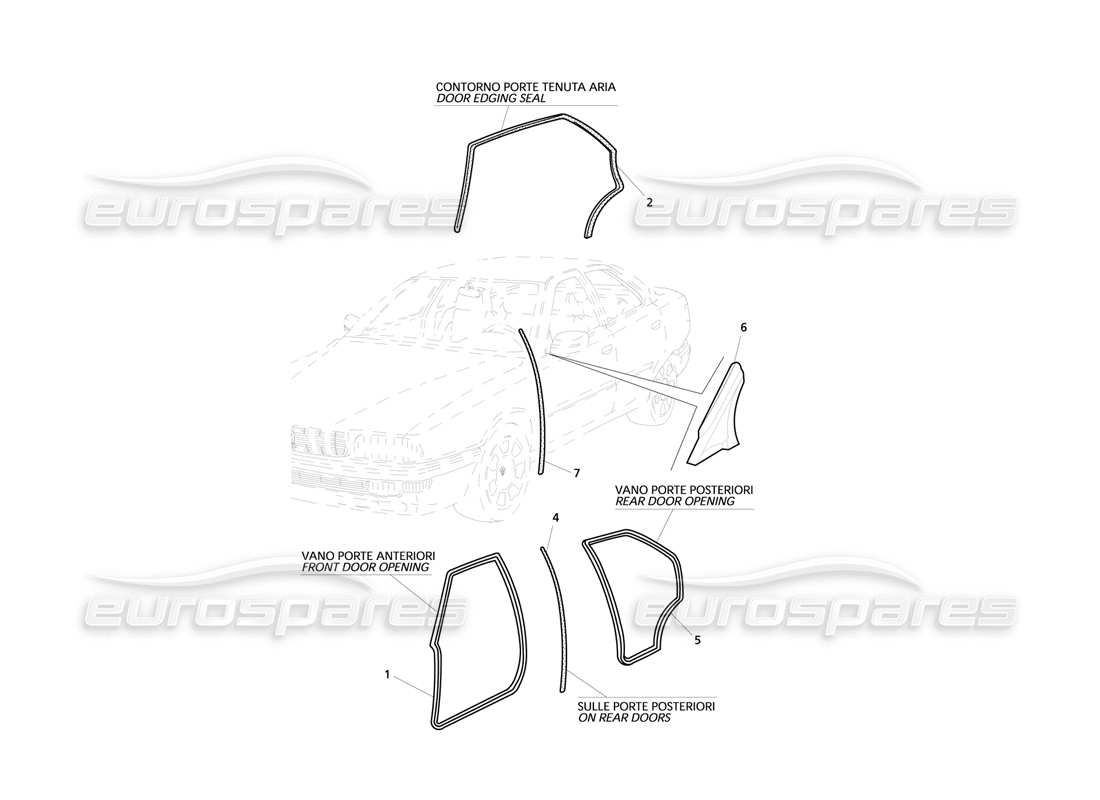 maserati qtp v8 evoluzione external seals part diagram