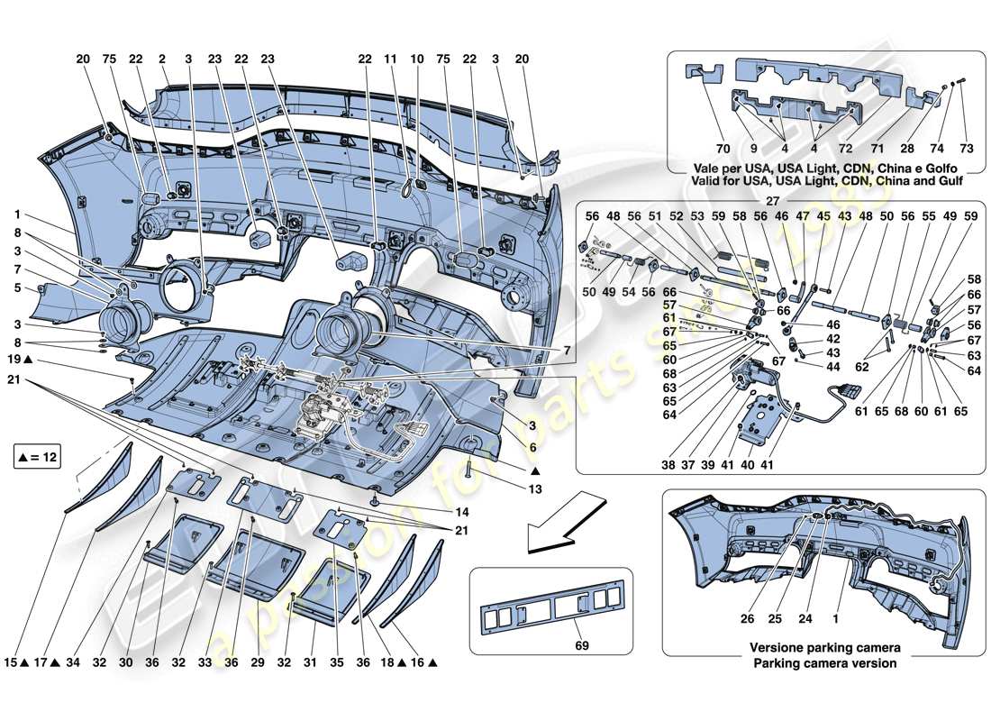 ferrari 458 speciale (rhd) rear bumper part diagram