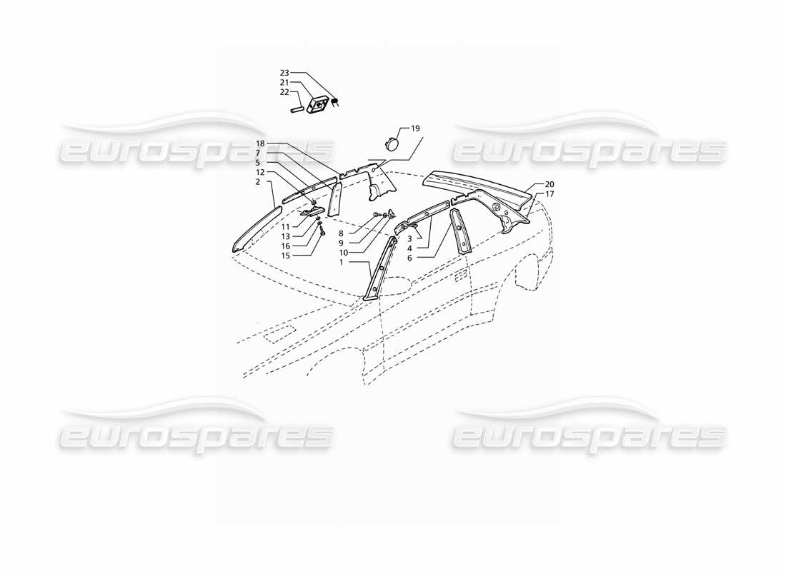 maserati ghibli 2.8 (abs) inner trims: pillars part diagram