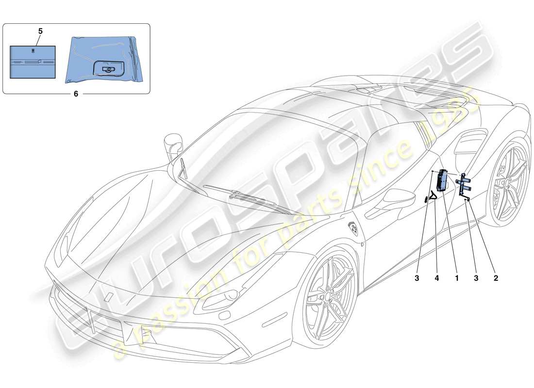 ferrari 488 spider (europe) telemetry part diagram