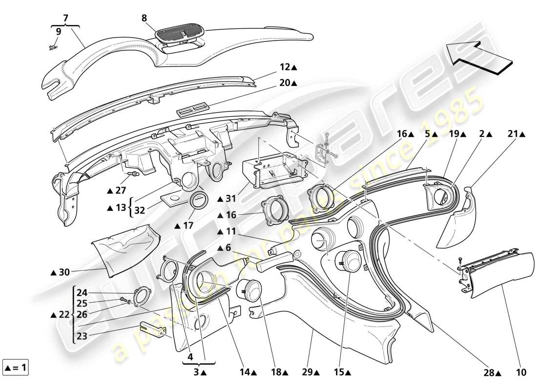 maserati trofeo dashboard part diagram