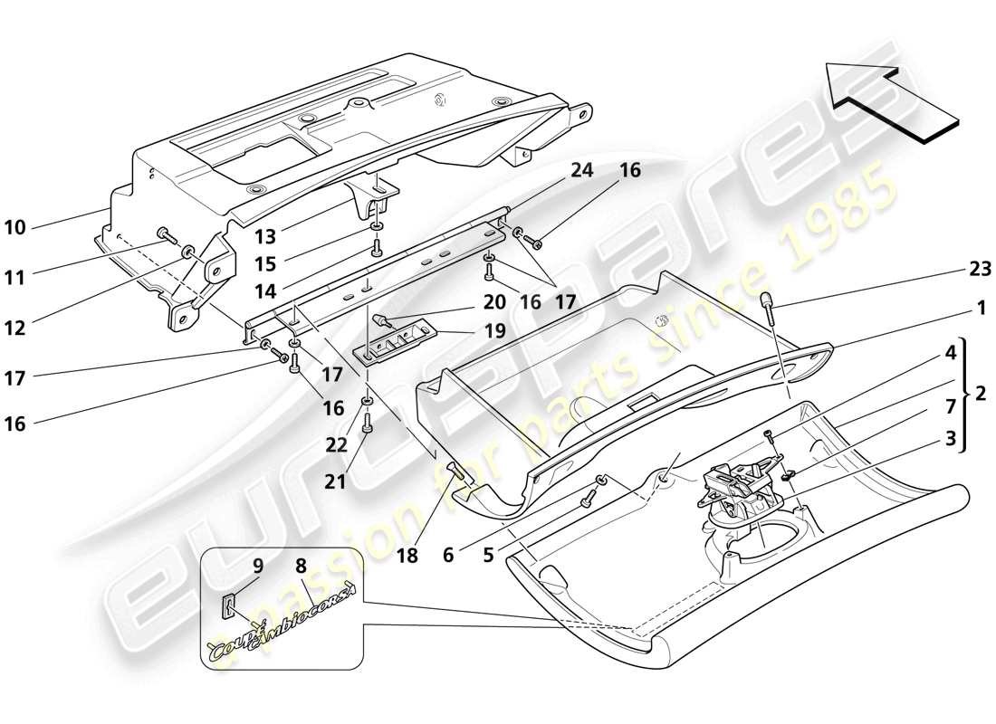 maserati trofeo dashboard drawer part diagram