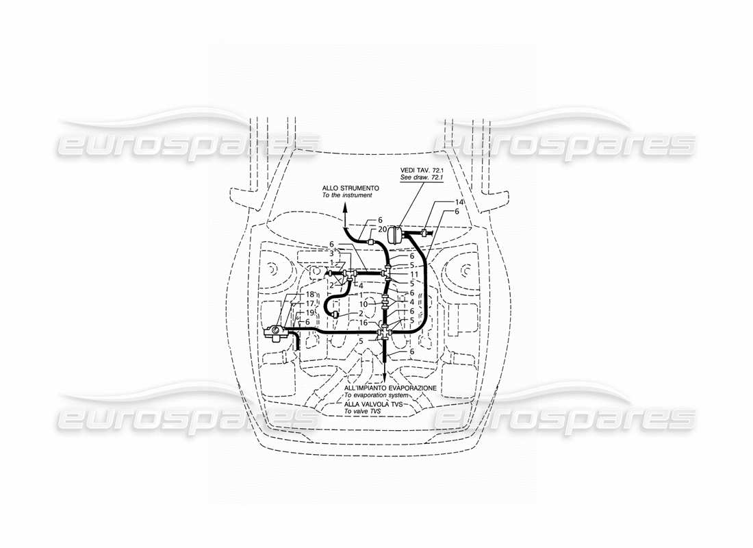 maserati ghibli 2.8 (abs) vacuum sustem (rh drive) part diagram