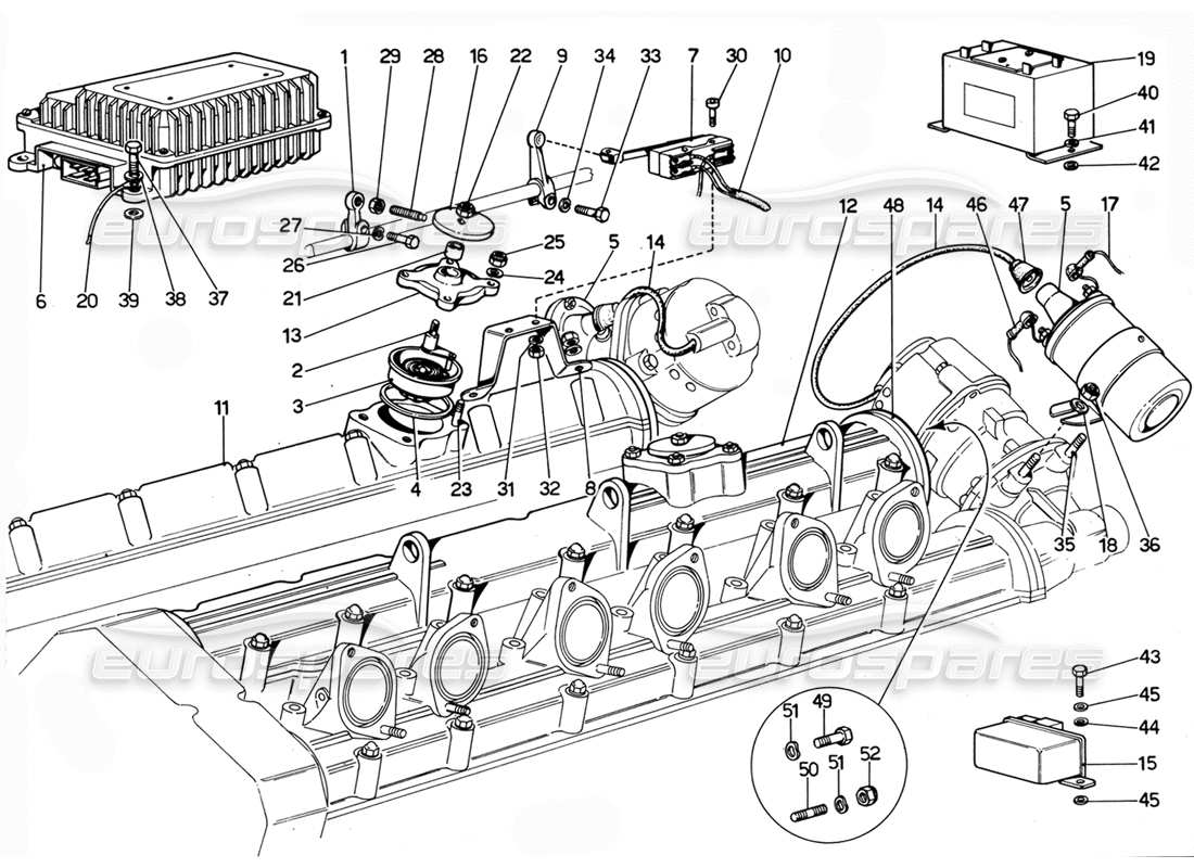 ferrari 365 gtc4 (mechanical) electronic ignition - revision part diagram