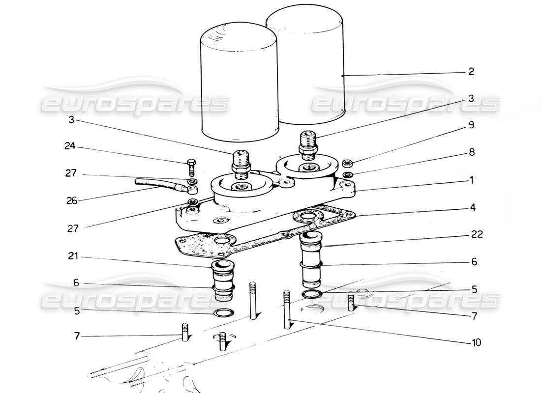 ferrari 365 gtc4 (mechanical) oil filter - revision part diagram