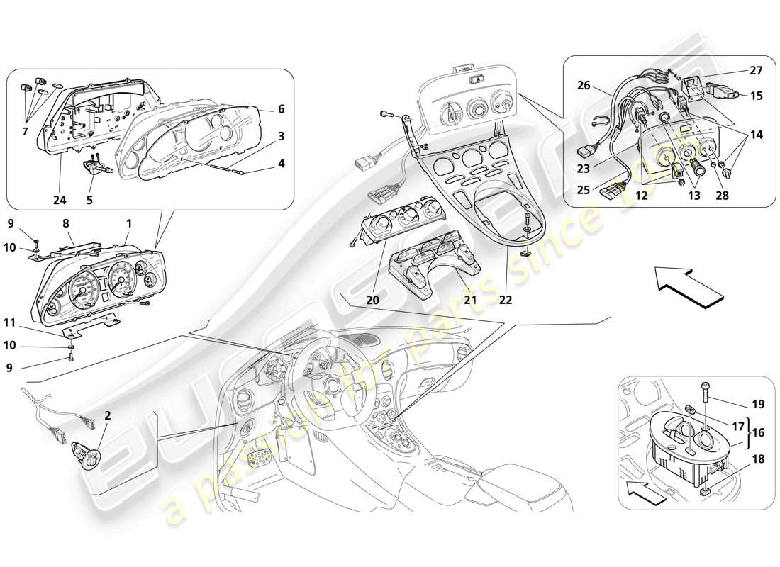 maserati trofeo instruments part diagram