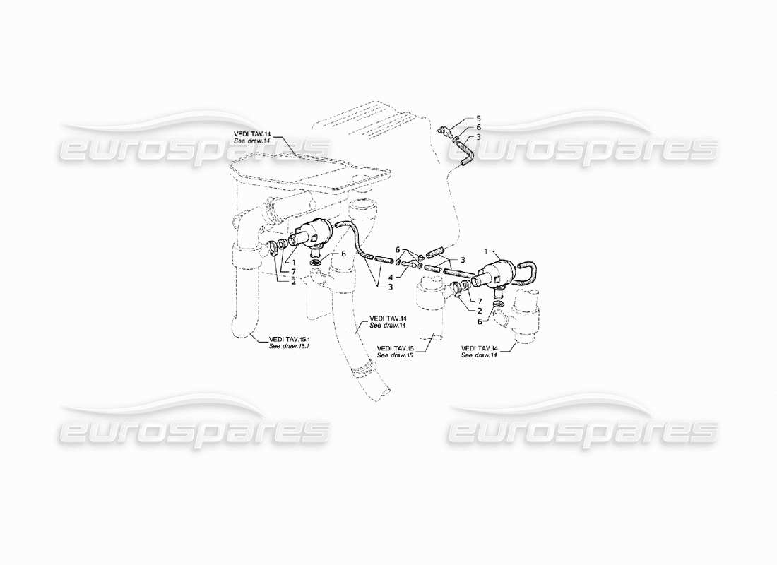 maserati qtp v8 (1998) pop-off valve system part diagram