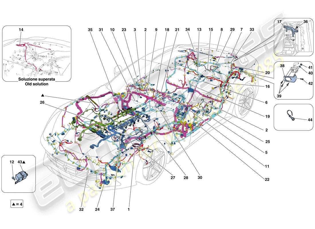 ferrari f12 berlinetta (usa) main wiring harnesses part diagram