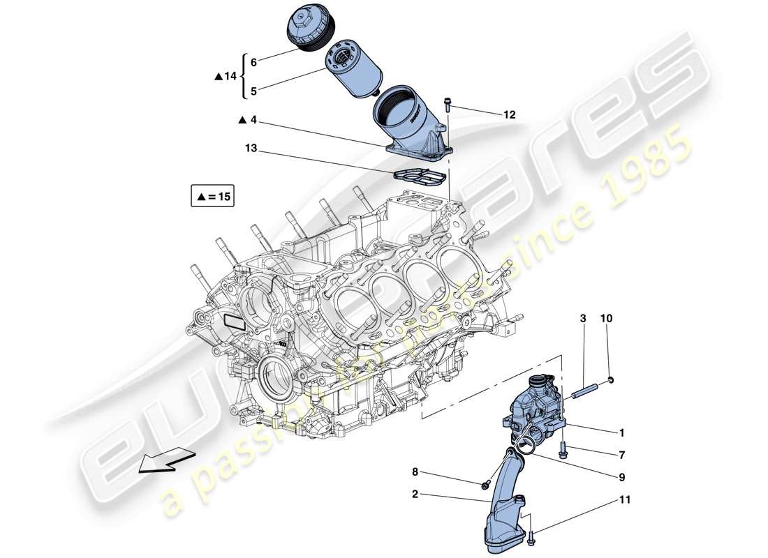 ferrari california t (usa) lubrication: pump and filter part diagram