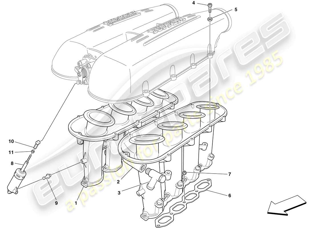 ferrari f430 coupe (europe) intake manifold part diagram