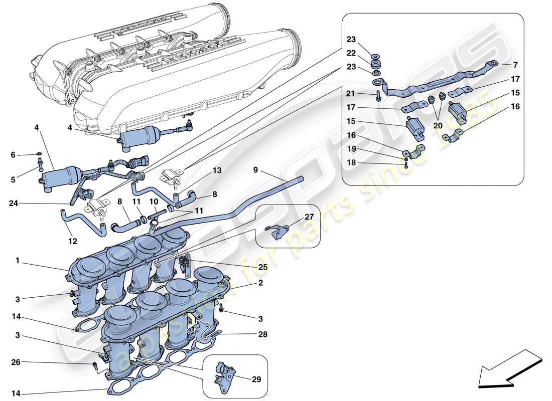 ferrari 458 speciale aperta (usa) intake manifold part diagram