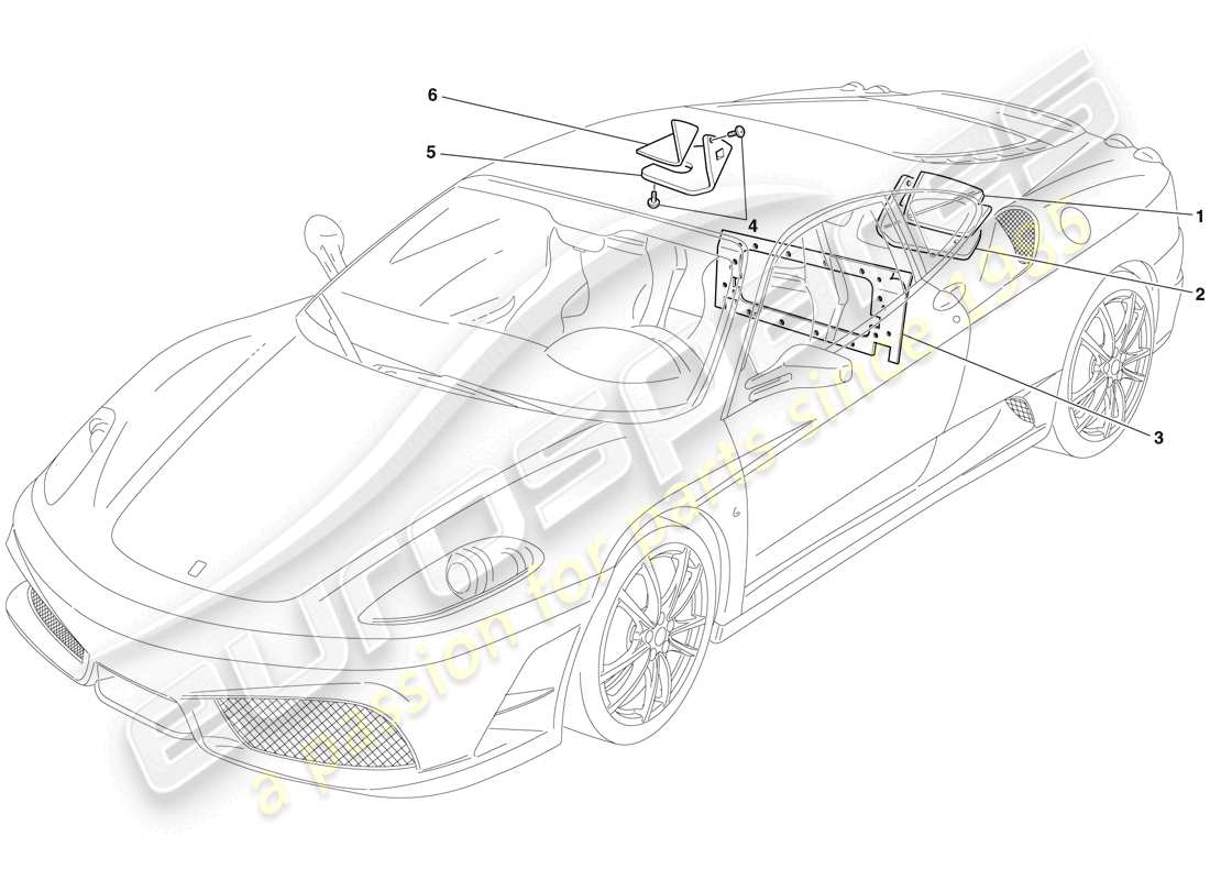 ferrari f430 scuderia (rhd) insulation part diagram