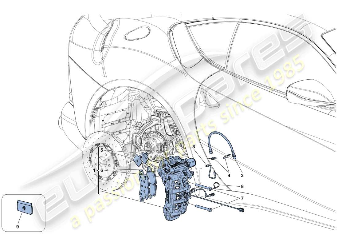 ferrari 812 superfast (europe) rear brake callipers part diagram