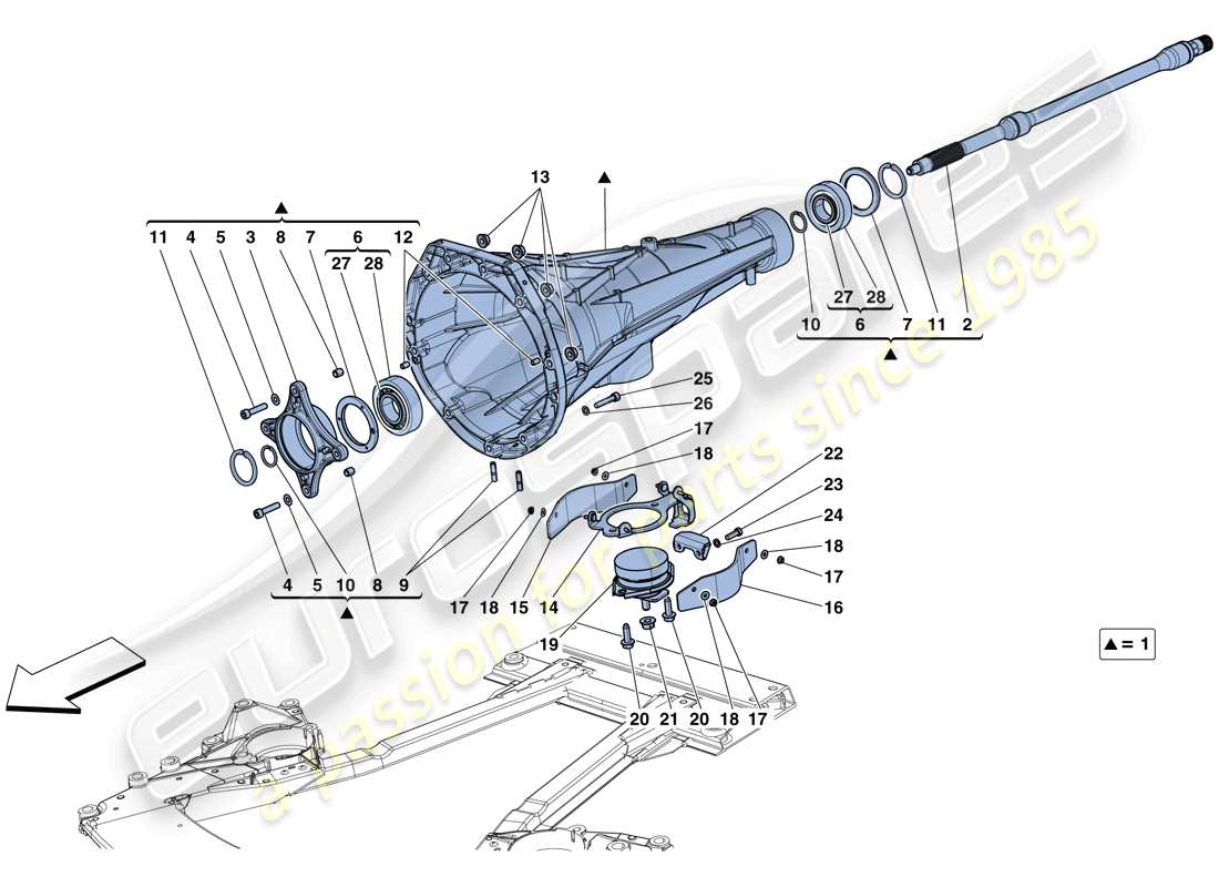 ferrari california t (usa) transmission housing part diagram