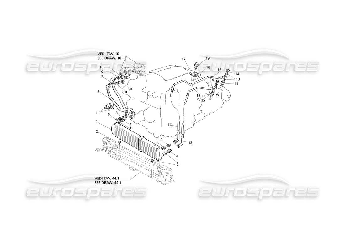 maserati qtp v8 evoluzione engine oil cooling - a.t. part diagram