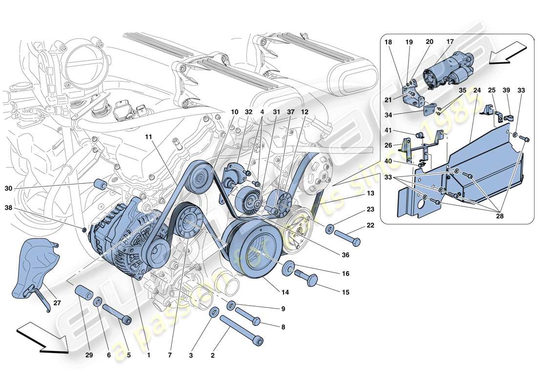 ferrari f12 tdf (europe) alternator - starter motor part diagram