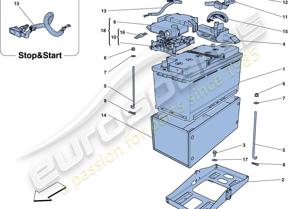 ferrari ff (europe) battery part diagram