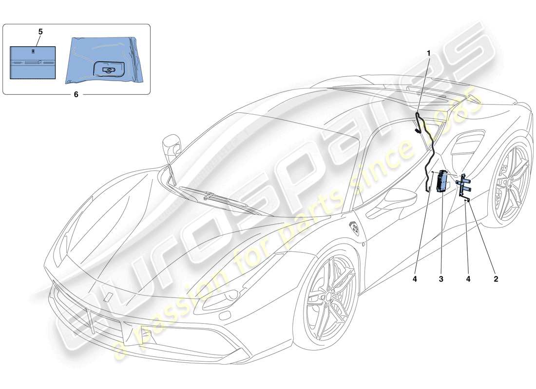 ferrari 488 gtb (europe) telemetry part diagram