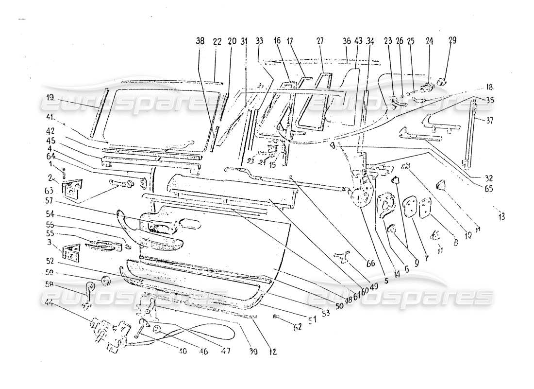 ferrari 330 gt 2+2 (coachwork) inner door trims (edition 1 + 2) part diagram