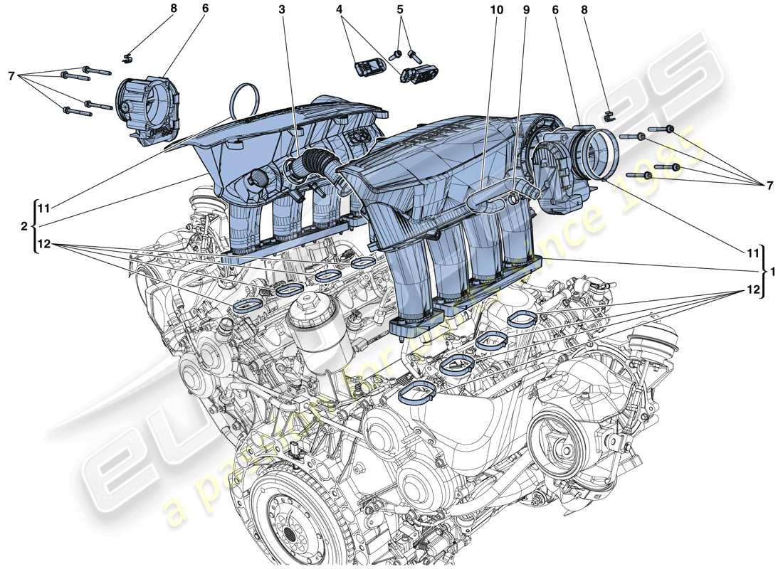 ferrari 488 gtb (europe) intake manifold part diagram