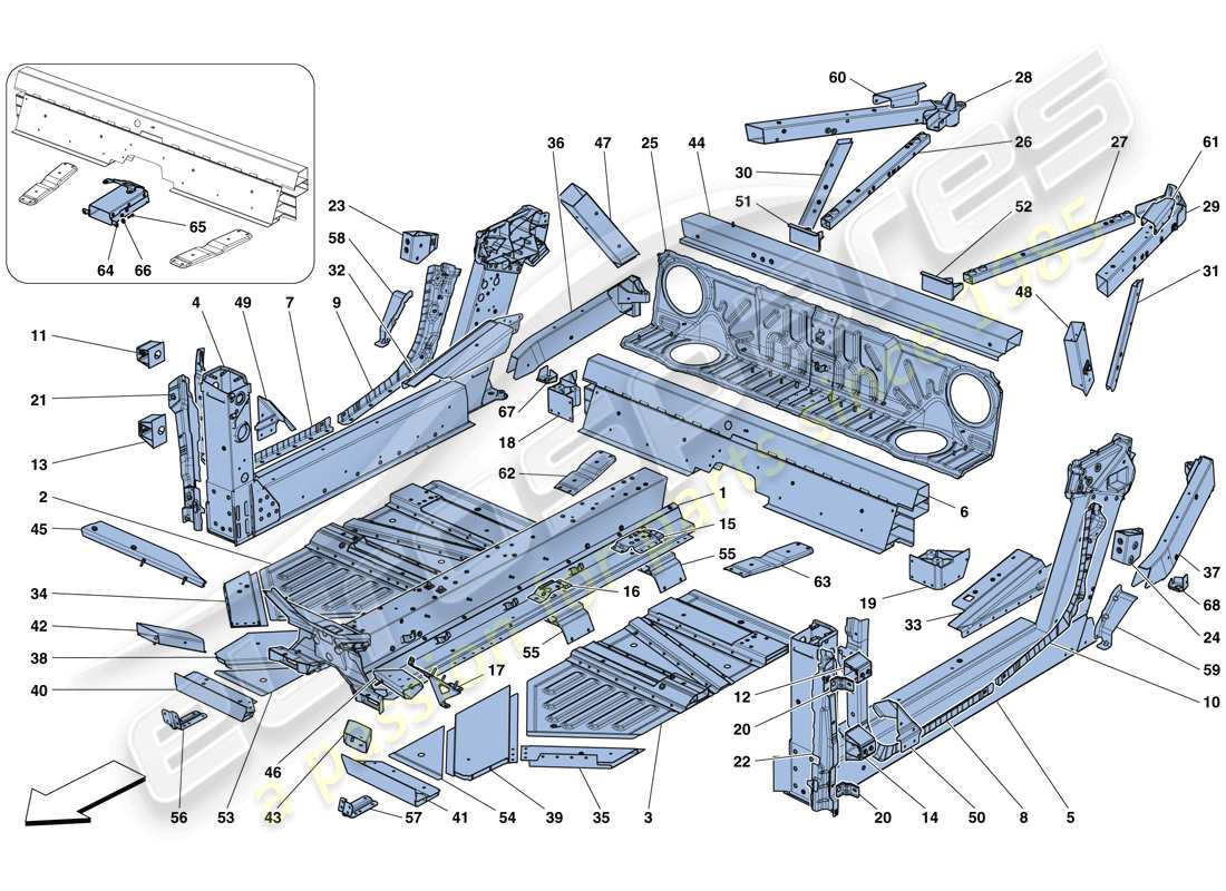 ferrari 488 gtb (europe) central elements and panels part diagram