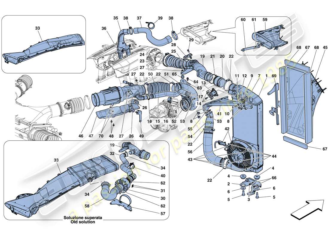 ferrari 488 spider (europe) intercooler part diagram