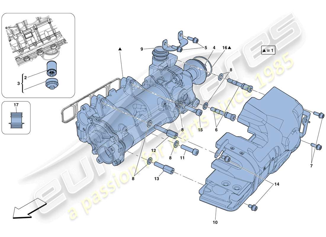 ferrari f12 tdf (usa) cooling - oil pump part diagram