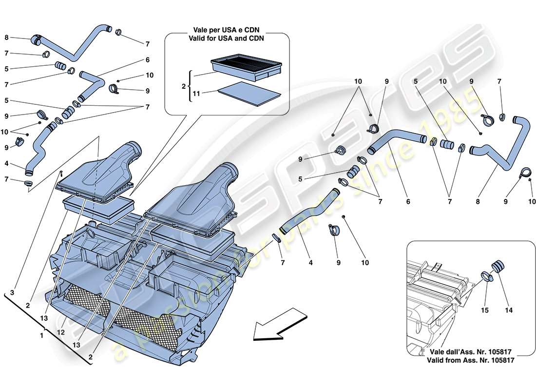 ferrari ff (europe) air intake part diagram