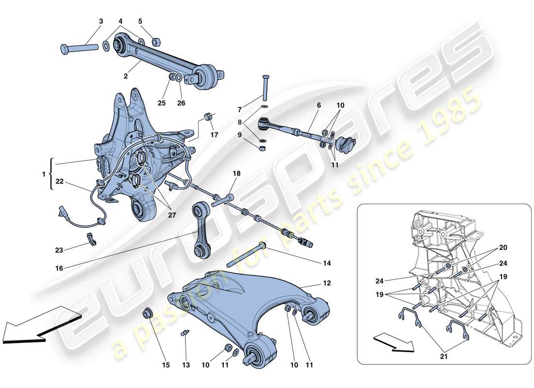 ferrari 458 speciale (europe) rear suspension - arms part diagram