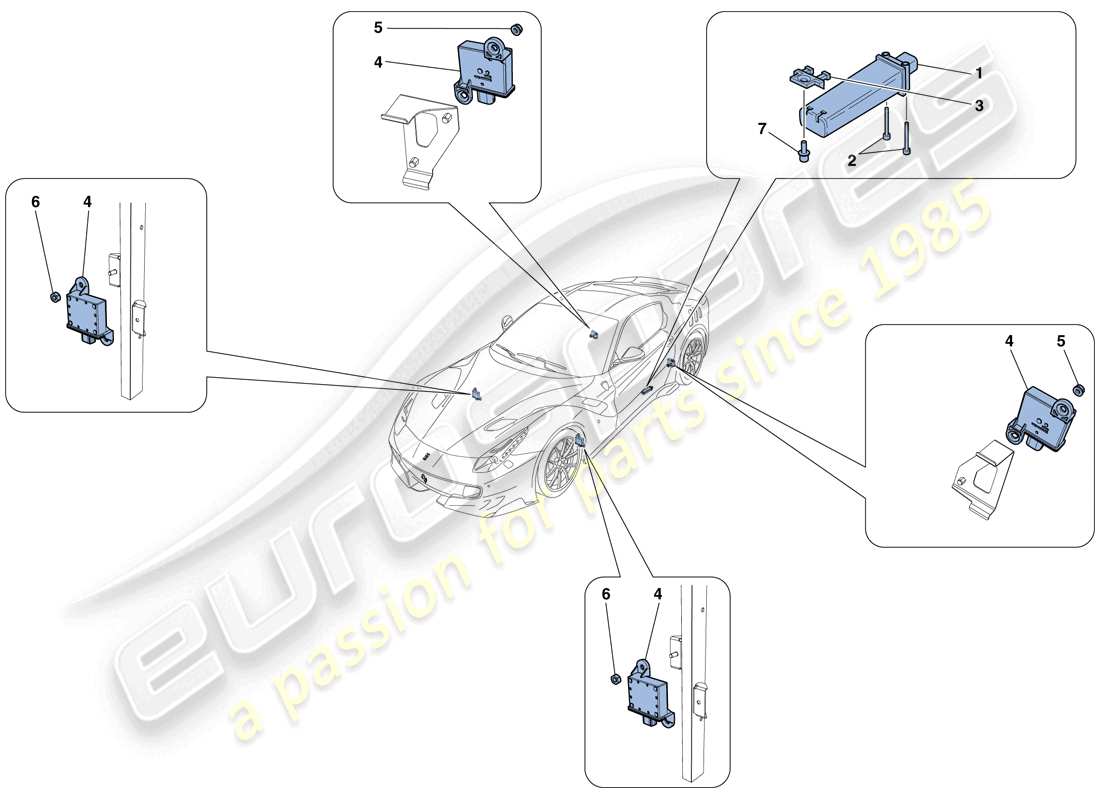 ferrari f12 tdf (rhd) tyre pressure monitoring system part diagram