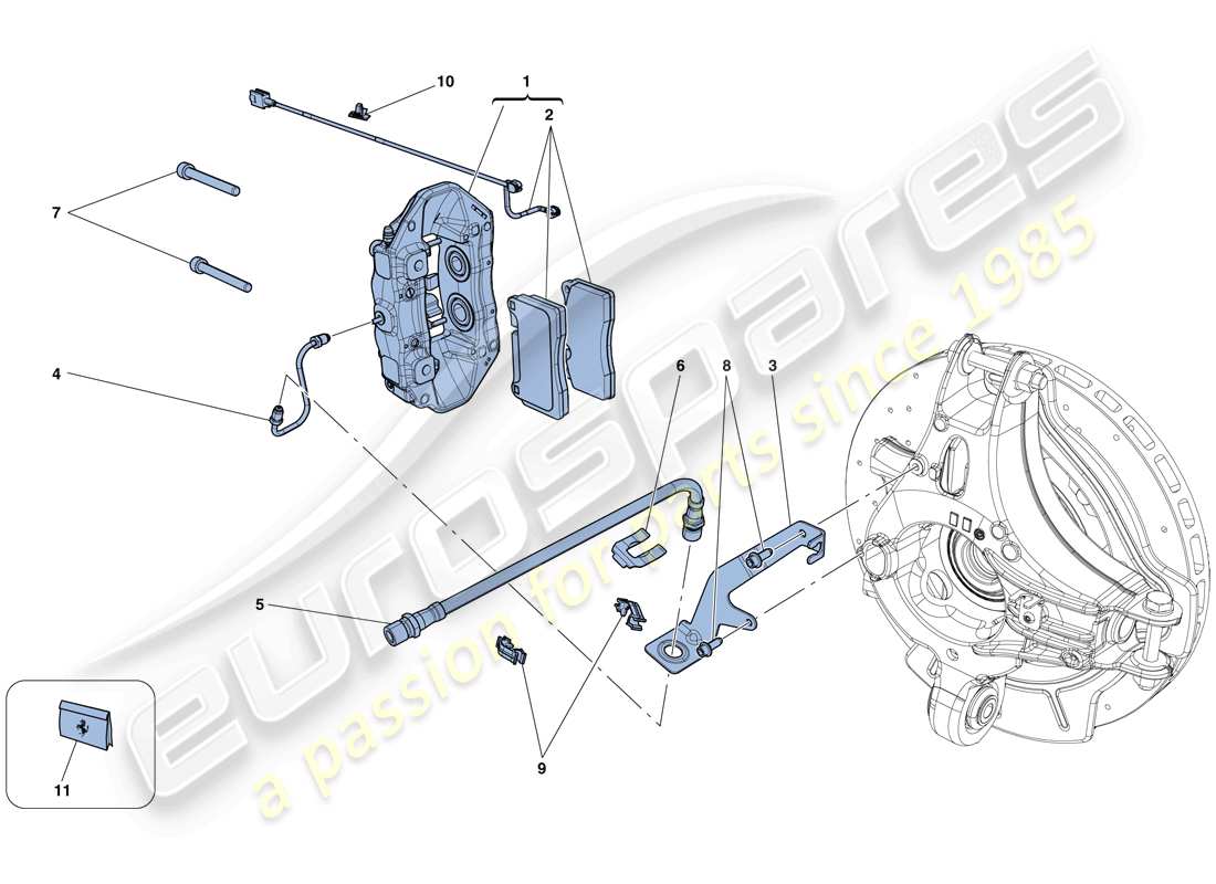 ferrari california t (usa) rear brake callipers part diagram