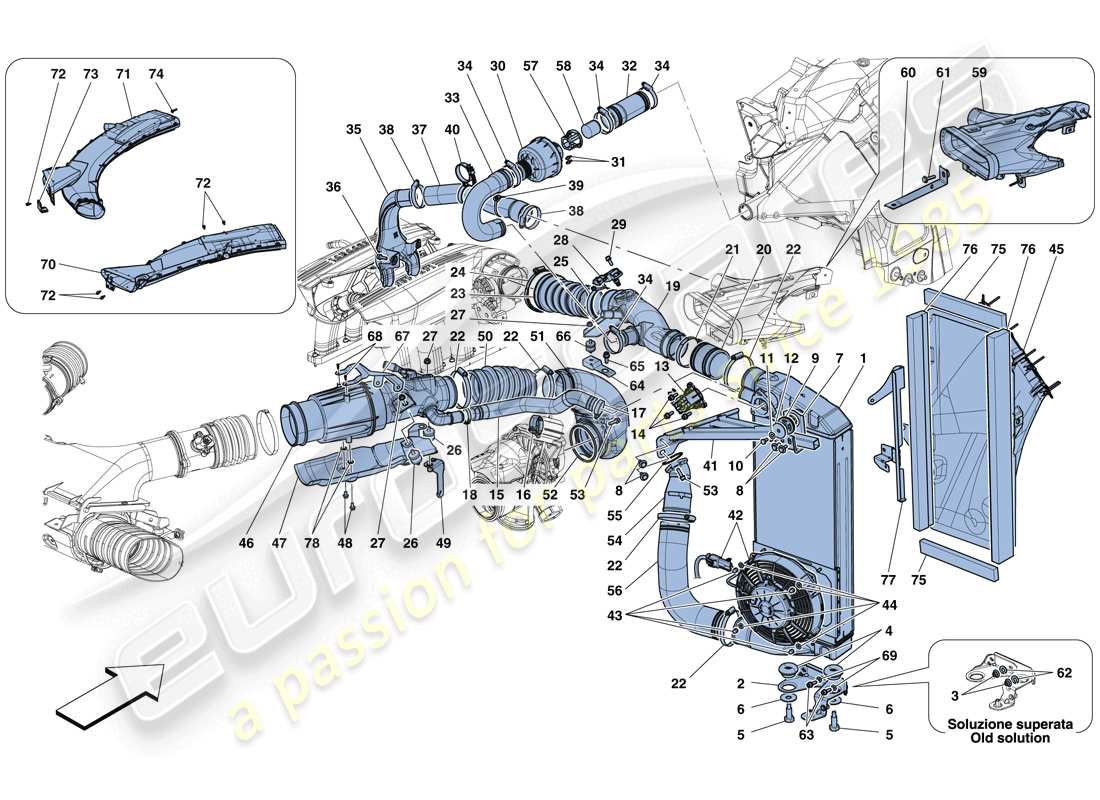 ferrari 488 gtb (europe) intercooler part diagram