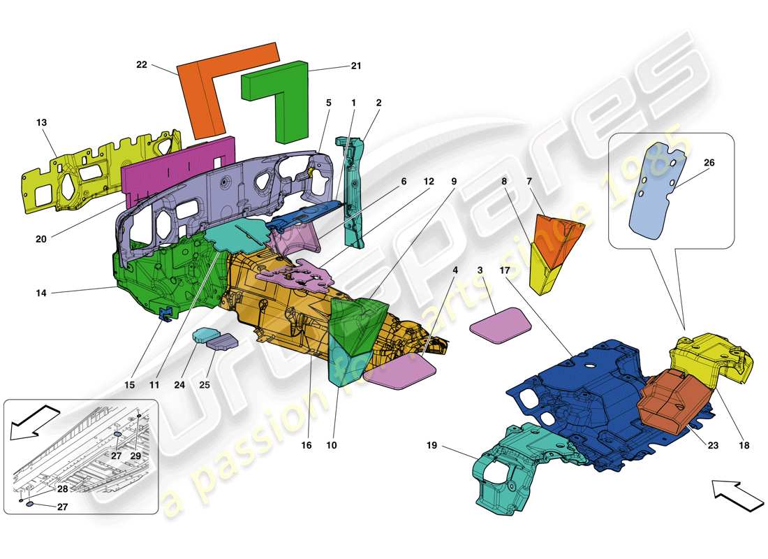 ferrari california t (usa) insulation part diagram