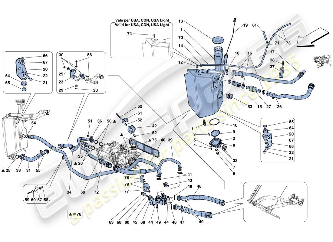 ferrari f12 tdf (rhd) lubrication system: tank part diagram