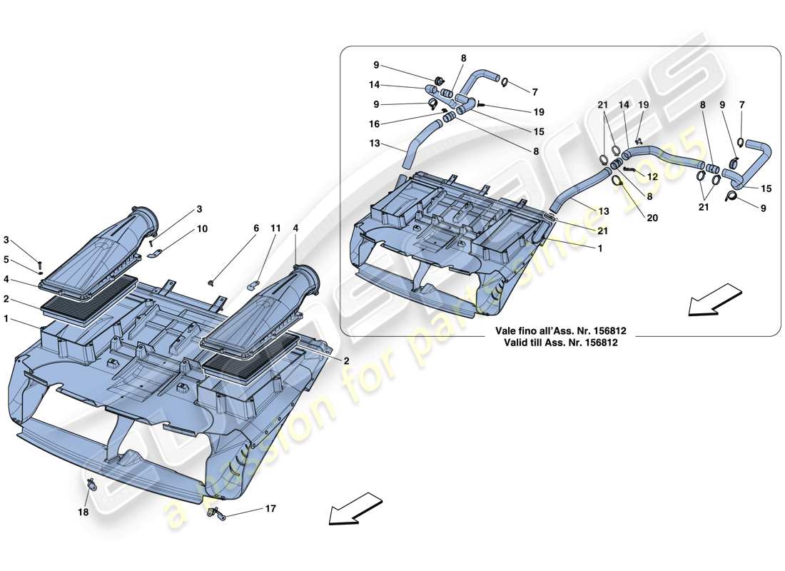 ferrari 812 superfast (europe) air intake part diagram