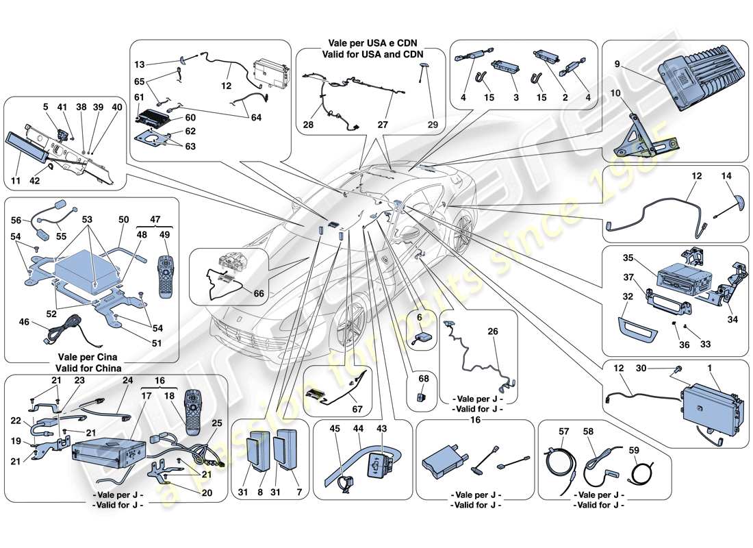 ferrari f12 berlinetta (rhd) infotainment system part diagram